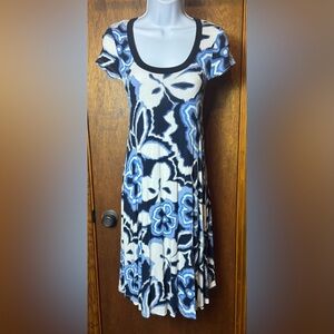 Karen Kane Blue and Black Floral Maxi Dress - S